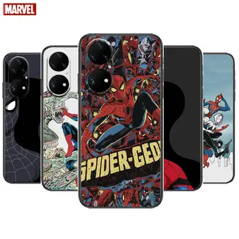 Marvel Örümcek Adam telefon kılıfı İçin Huawei p50 P40 p30 P20 10 9 8 Lite E Pro Artı Siyah Etui Coque Boyama Hoesjes komik fas