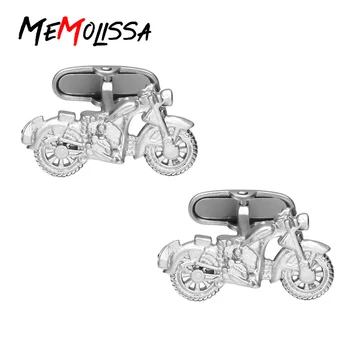 MeMolissa Gümüş Motosiklet Kol Düğmeleri Erkek Gömlek Marka Manşet Düğmeleri Düğün Kol Düğmeleri Yüksek Kalite Takı Hediyeler Toptan