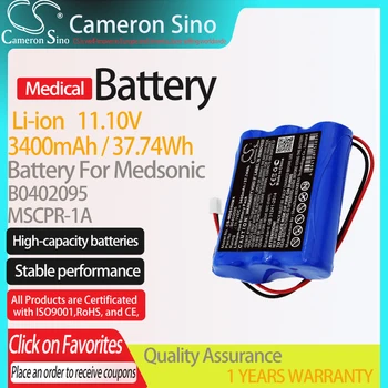 Medsonic için MSCPR-1A uygun B0402095 Tıbbi Yedek pil 3400mAh/37.74 N 11.10 V Li-ion CameronSino Pil Medsonic Mavi