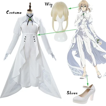 MengXin Anime Menekşe Evergarden: Sonsuzluk ve Otomatik Anılar Bebek Cosplay Kostüm Beyaz Fransa Elbise Kıyafet Cadılar Bayramı