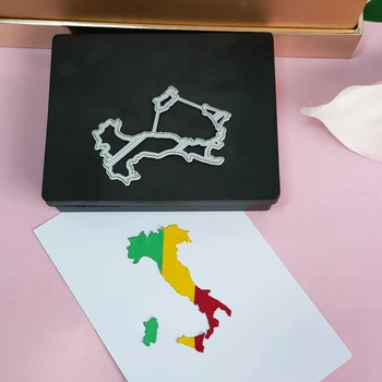 Metal kesme Die Pano Kalıp İtalyan Harita kesme Die kendi başına yap kağıdı Kartı süreci DIY Metal kesme Kalıp Haritası
