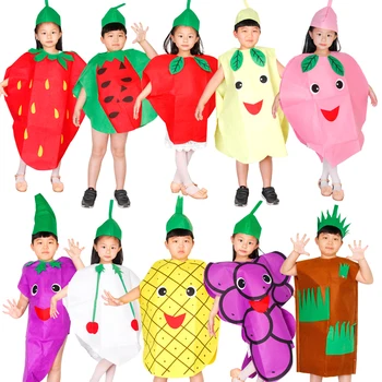 Meyve ve sebze çocuk giyim cosplay masquerade performansları kostümleri sahne sahne parti faaliyetleri Ücretsiz kargo