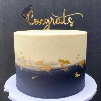 Mezuniyet Pasta Kutlamak İçin Akrilik Pasta Kaban Siyah Lisans Şapka Pişmiş Pasta Dekorasyon Malzemeleri Kaban 2021 Mezuniyet Sezon 