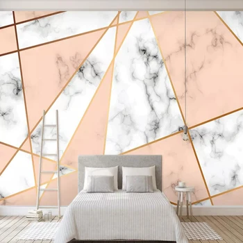 Milofi özel 3D duvar kağıdı duvar caz beyaz mermer desen geometrik arka plan duvar oturma odası yatak odası dekorasyon boyama duvar