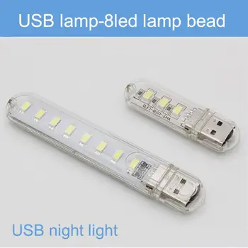 Mini Taşınabilir USB LED kitap ışık DC5V Ultra parlak kitap okuma lambası 3leds 8leds ışıkları güç bankası PC Laptop Notebook İçin