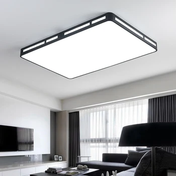 Minimalist LED tavan Lambası Dikdörtgen Akrilik siyah / Beyaz akıllı tavan ışıkları oturma odası Restoran yatak odası Gömme panel aydınlatma