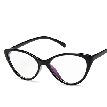 Moda Gözlük çerçevesi kedi göz Gözlük çerçeve Kadınlar şeffaf lens marka Tasarımcı Gözlük optik miyopi nerd siyah mor gözlük