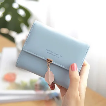 Moda pu deri cüzdan Kadın Kadın Fermuar 3 Kat Küçük Cüzdan Kısa bozuk para cüzdanı Mini kart tutucu Katı Para Çantası