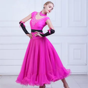 Modern Dans Balo Salonu Dans Elbise Kadın Standart Balo Salonu Dans Elbise Vals / tango / foxtrot Performans Yarışması Elbise