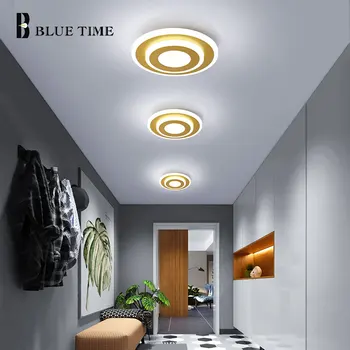 Modern LED koridor tavan ışıkları yüzey montaj yatak odası oturma odası yemek odası için altın bitmiş koridor ışık balkon ışıkları