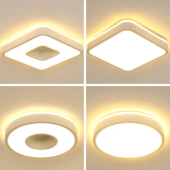 Modern Minimalist Geometrik Şekil Tavan avize lamba Oturma Odası Yatak Odası Çalışma Led Kare Yuvarlak Akrilik Aydınlatma