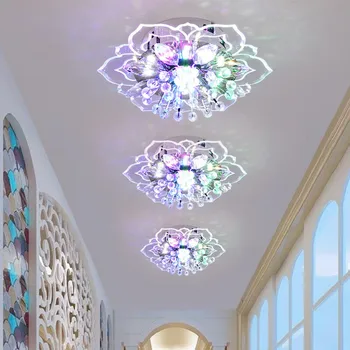 Modern kristal tavan lambası avize koridor oturma odası yatak odası mutfak teras aydınlatma oturma odası renkli 9W LED
