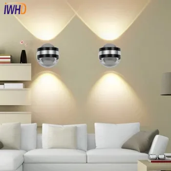 Modern led duvar lambası 6 W AC85V-265V led duvar aplik ışık yukarı ve aşağı oturma odası yatak odası başucu ışıkları duvar lambaları ev aydınlatma