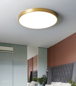 Modern ultra ince LED basit siyah / altın tavan lambası oturma odası yatak odası koridor restoran otel alüminyum yuvarlak iç aydınlatma