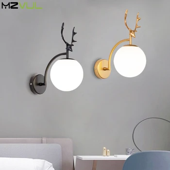 Modern yaratıcı boynuz led duvar ışık yatak odası başucu iç aydınlatma armatürleri İskandinav kişilik LED dekorasyon koridor odası