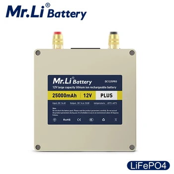 Mr.Li 12V 25Ah Lifepo4 şarj edilebilir pil Paketi İle 6A Şarj Cihazı Açık Kamp İçin Güç Kaynağı Balık Bulucu Güneş Sistemi