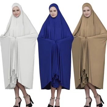 Müslüman Kadınlar Namaz Elbise Başörtüsü çarşaf islami Batwing Kollu Jilbab Farasha Mütevazı Elbise Arap Havai Giyim Ramazan Elbisesi Elbise