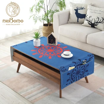 NIOBOMO pamuk keten kumaş dikdörtgen su geçirmez masa örtüsü oturma odası için çay masası tozluk
