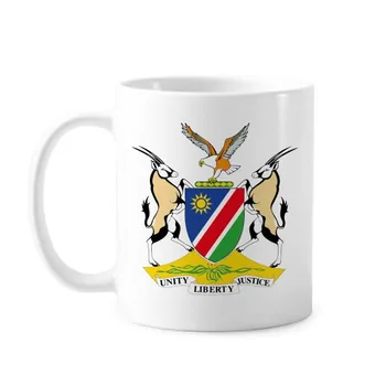 Namibya cumhuriyeti Bayrağı Ulusal Amblem Afrika Ülke Klasik Kupa Beyaz Çömlek Seramik Fincan Hediye Süt Kahve Kolları İle