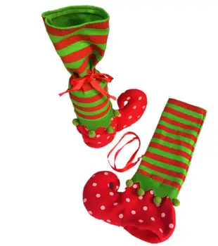 Noel Elf Çorap Şeker Hediyeler Çanta Tote Tatlı Çorap Dolgu Noel ağaç dekor şarap şişesi kapağı süslemeleri şenlikli malzemeleri