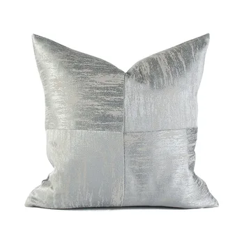 Noel minder örtüsü Dekoratif Yastık Kılıfı Modern Basit Gümüş Jakarlı Patchwork Coussin Kanepe Sandalye Yatak minder örtüsü