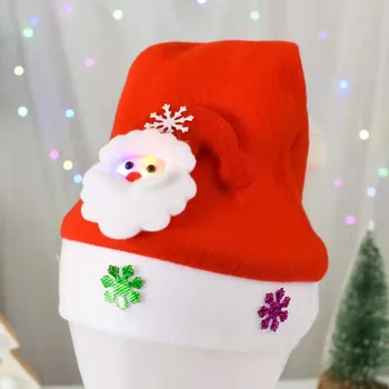 Noel Şapka yılbaşı Noel Baba Kardan adam ElK Çocuklar için Şapka Yetişkin Xmas 2022 Merry Navidad Kap Çocuk Hediye Dekorasyon Yeni