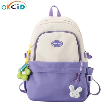 OKKID okul çantaları genç kızlar için su geçirmez naylon bookbag okul malzemeleri ilköğretim okul sırt çantası çocuk çantası çocuk satchel