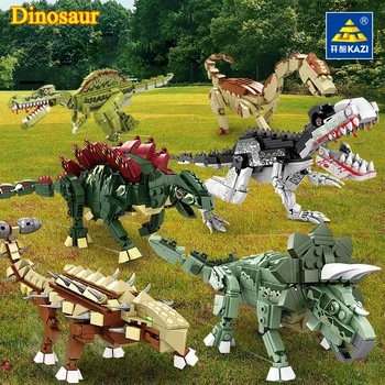 Orijinal KAZI dinozor yapı taşları erkek monte Tyrannosaurus Rex Oyuncak Parkı çocuk eğitim Jurassic serisi yapı
