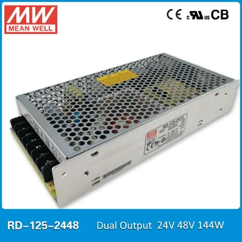 Orijinal Ortalama kuyu RD-125-2448 144 W 24 V 48 V 2A Çift çıkışlı Meanwell Güç Kaynağı girişi 85-264VAC CB UL CE onaylı