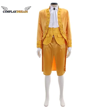 Ortaçağ erkek retro takım elbise 18th yüzyıl Antonio dönemi sarı smokin asil mahkemesi takım elbise smokin ortaçağ victoria beyefendi takım elbise