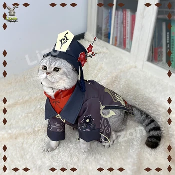 Oyun Genshin Darbe Hutao Cosplay Kostüm Kedi Moda Kostüm Komik Giyim Kedi Giyim