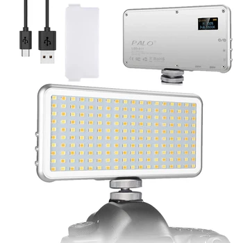 PALO şarj edilebilir dolgu ışığı lcd ekran seyahat dolgu ışığı Stüdyo Kamera Fotoğraf Video ışığı kısılabilir LED fotoğraf ışığı