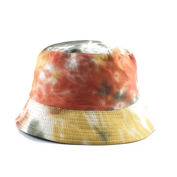 Panama Yaz Harajuku Kova Şapka Renkli Yıldızlı Batik Balıkçı Şapka Pamuk Geri Dönüşümlü Bob kova kapağı Erkekler Kadınlar İçin