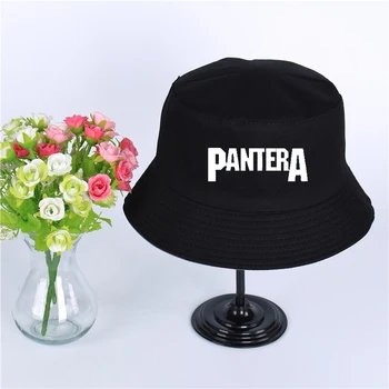 Pantera Logo Yaz Şapka Kadın Erkek Panama Kova Şapka Pantera Tasarım Düz Güneşlik Balıkçılık Balıkçı Şapka