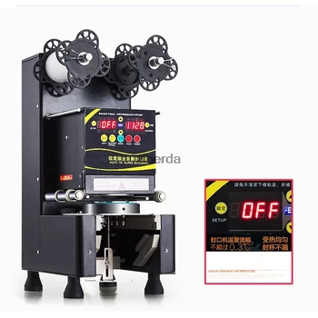 Plastik / Kağıt Standı Bardak Hızlı Elektrik Yapıştırma Makinesi Kabarcık Çay Kahve Tek Fincan Mühürleyen otomatik mühürleme makinesi 360W RC-995