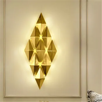 Postmodern İskandinav Paslanmaz Çelik Duvar Lambası Oturma Odası Yatak Odası Sergi Salonu Koridor TV arka plan ışığı Lüks led duvar Lambası