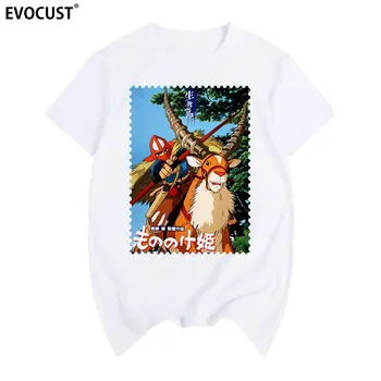 Prenses mononoke Anime Kurt T-shirt Pamuk Erkekler T gömlek Yeni TEE TİŞÖRT Bayan unisex Moda
