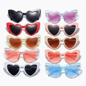 Retro kadın moda aşk kalp güneş gözlüğü kalp şeklinde güneş gözlüğü Vintage güneş gözlüğü UV400 koruma gözlük