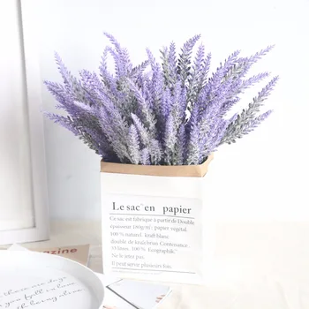 Romantik Provence dekorasyon lavanta çiçeği ipek yapay çiçekler tahıl dekoratif Simülasyon su bitkileri