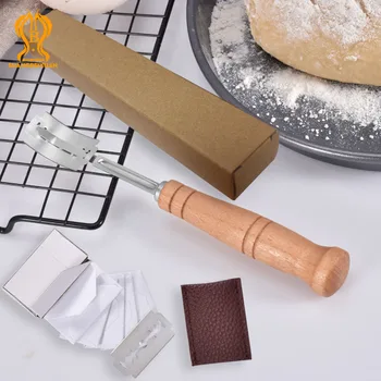 SHANGPEIXUAN Baget Ekmek Dilimleme Bıçağı Avrupa Ekmek Pasta Graver Bıçak Kesme Aleti Paslanmaz Çelik Bıçak Ahşap Saplı