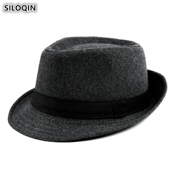 SILOQIN erkek Fedoras Şapka Basit Zarif kadın Caz Şapka 2019 Yeni İngiliz moda şapkaları Erkekler Ve Kadınlar İçin Snapback Çift Kap