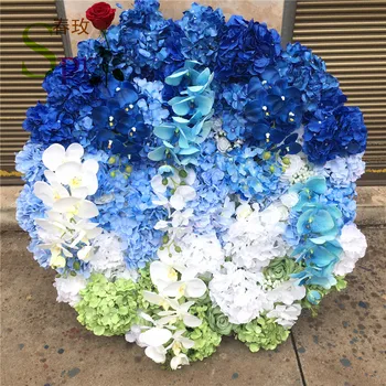SPR 80 cm Yapay gül ve şakayık ve ortanca çiçek duvar düğün zemin yapay çiçek plastik panel duvar