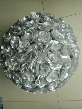 SPR simli-düğün öpüşme ÇİÇEK topu 50 cm düğün yapay ipek çiçek topu plastik iç