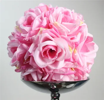 SPR Ücretsiz kargo yüksek dereceli PEMBE 20 CM*10 adet/grup Pomander gül topu düğün öpüşme çiçek topu parti / ev dekorasyon çiçek
