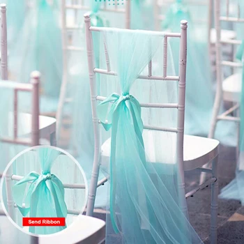 Sandalye Sashes İplik Yay Kapağı 1.5 * 2M Sandalyeler Düğüm Kanat Sandalye Arkaları İplik Kravat Düğün Parti Ziyafet Olay Kutlama Dekorasyon