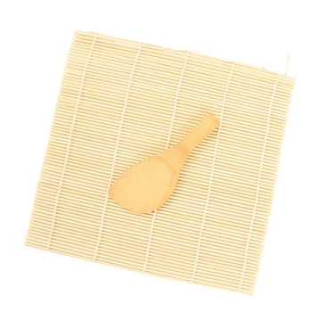 Sarma hasırı Ahşap Yıkanabilir Suşi Yapma Araçları Bambu Rulo Alet Kek Pad Maker Seti Mutfak Malzemeleri 24x24cm