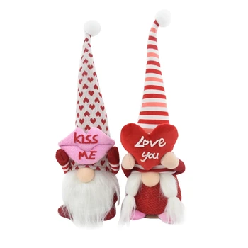 Sevgililer Günü Parlayan Bebek Aşk Kalp / Aşk Kalp peluş oyuncak Rudolph Goblin Ev Dekorları Yeni Yıl doğum günü hediyesi Sevgilisi için