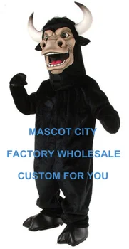 Siyah Güç Bully Bull Maskot Kostüm Yetişkin Boyutu Karikatür Karakter Mascotte Mascota Kıyafet Suit Fantezi Elbise SW669