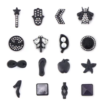 Siyah Renk Slayt Charms fit 10mm Geniş Örgü Bilezik Özelleştirme Tasarım olarak Siyah Kaplama 50 adet / grup Somsoar Takı Toptan