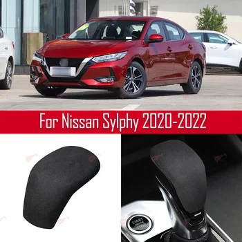 Siyah Vites Kolu Topuzu Çerçeve Sticker Kapak İç Kafa Trim Süet Nissan Sylphy 2020-2022 İçin